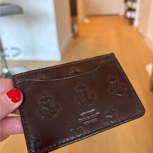 Jack Spade Brown Anchor Embossed Card Holder Wallet